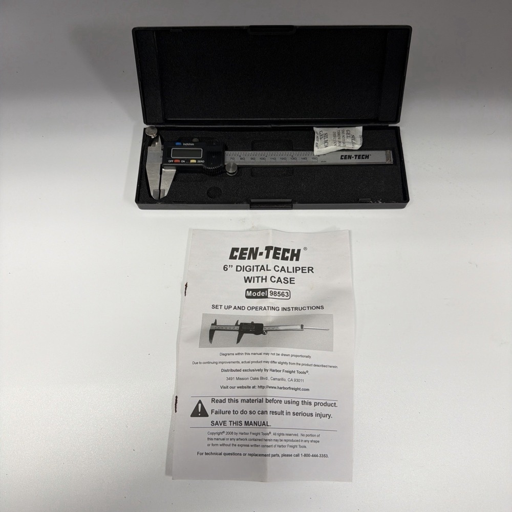 Cen-Tech 6 Inch Digital Caliper Blue with LCD Screen and Case 98563
